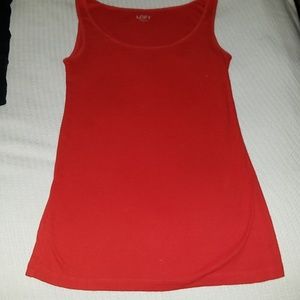 Ann Taylor loft fine knit tank tomato coral small